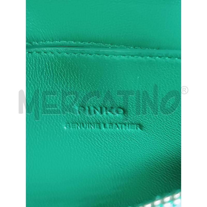 BORSA DONNA PINKO VERDE TRAPUNTATA TRACOLLA CATENA CROMATA  | Mercatino dell'Usato Torino tenivelli 5