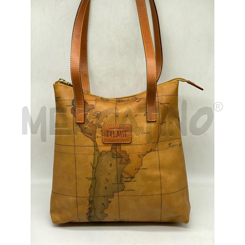 BORSA DONNA PRIMA CLASSE ALVIERO MARTINI STAMPA GEOCLASSIC MARRONE A SPALLA | Mercatino dell'Usato Torino tenivelli 1