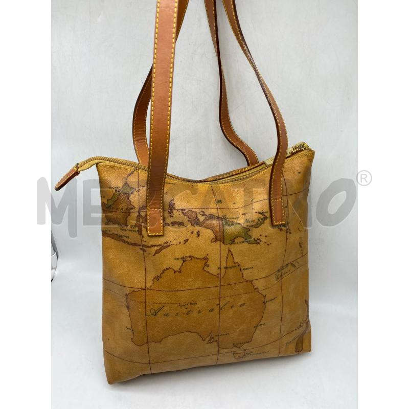 BORSA DONNA PRIMA CLASSE ALVIERO MARTINI STAMPA GEOCLASSIC MARRONE A SPALLA | Mercatino dell'Usato Torino tenivelli 3