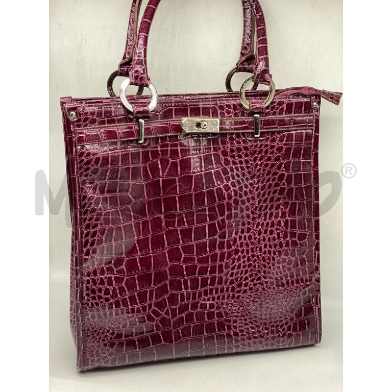 BORSA DONNA REGINA SCHRECKER ROSA BORDEAUX EFFETTO RETTILE | Mercatino dell'Usato Torino tenivelli 1