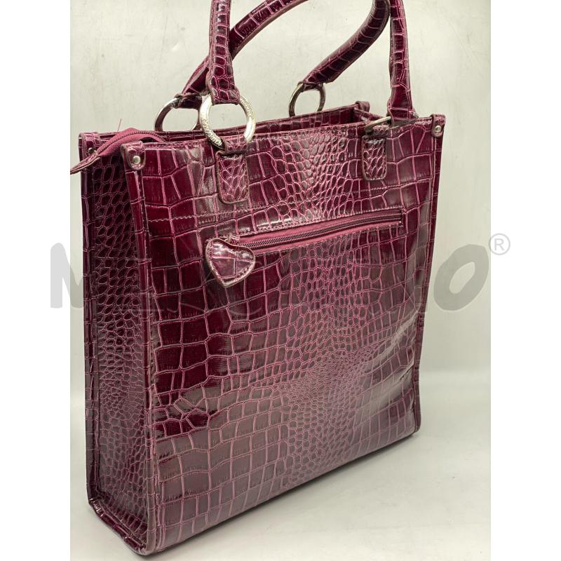 BORSA DONNA REGINA SCHRECKER ROSA BORDEAUX EFFETTO RETTILE | Mercatino dell'Usato Torino tenivelli 5
