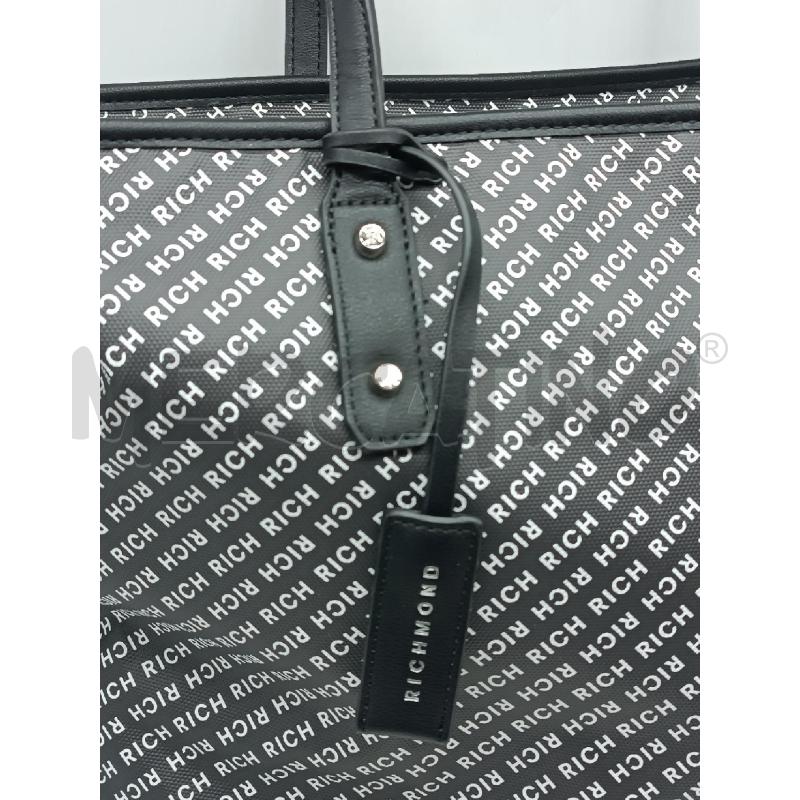 BORSA DONNA RICHMOND NERA SCRITTE BIANCHE RICH  | Mercatino dell'Usato Torino tenivelli 3