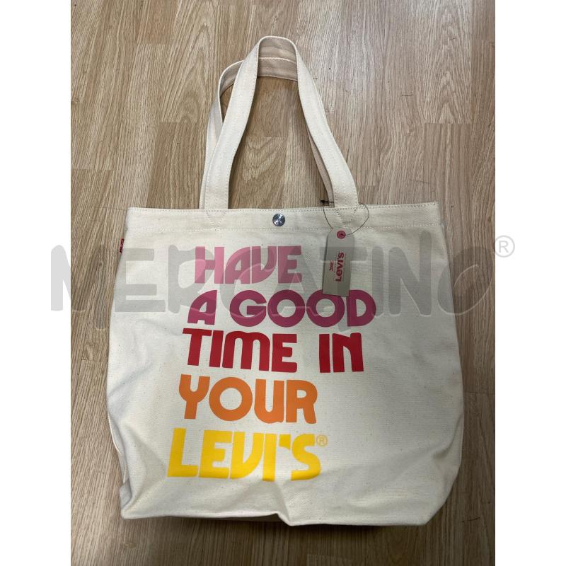 BORSA DONNA SHOPPER LEVIS TELA BEIGE | Mercatino dell'Usato Torino tenivelli 1
