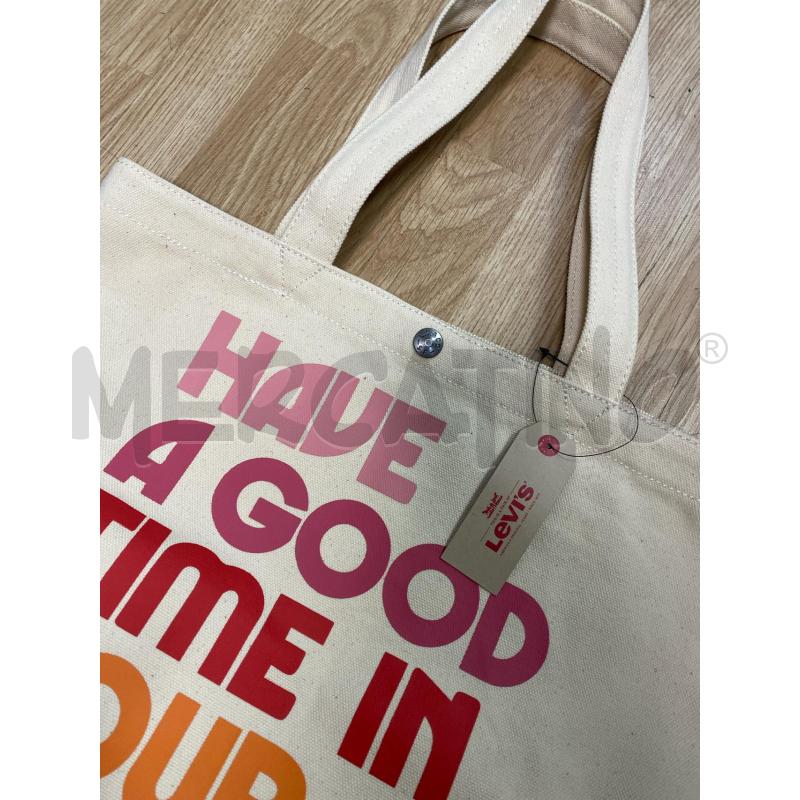 BORSA DONNA SHOPPER LEVIS TELA BEIGE | Mercatino dell'Usato Torino tenivelli 2