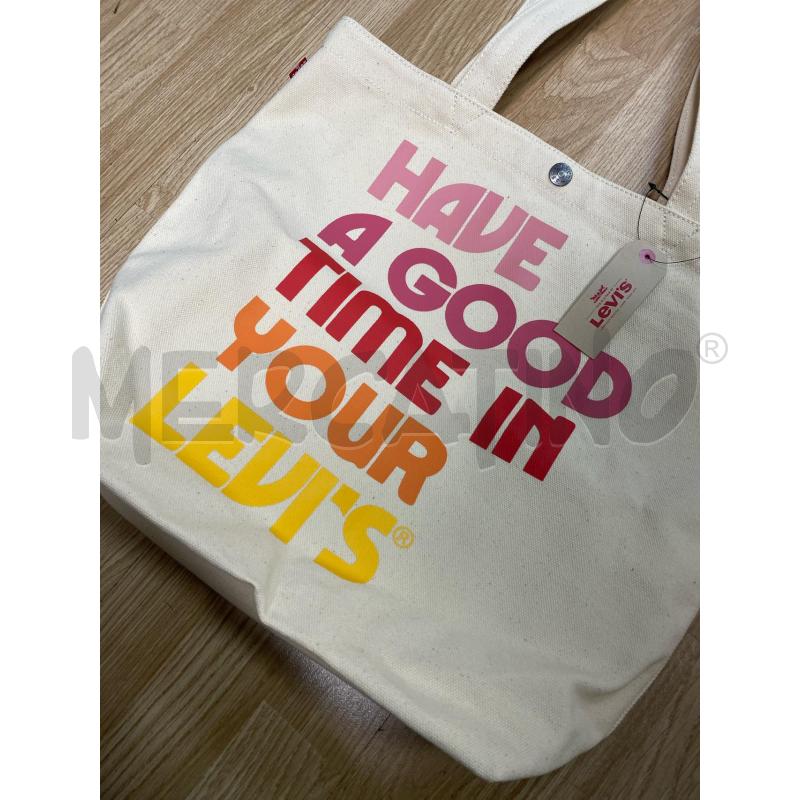 BORSA DONNA SHOPPER LEVIS TELA BEIGE | Mercatino dell'Usato Torino tenivelli 3