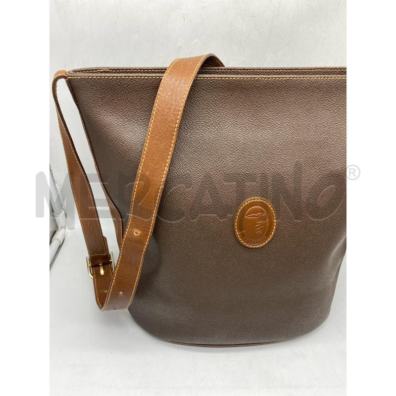 BORSA DONNA TRUSSARDI DI PELLE MARRONE  | Mercatino dell'Usato Torino tenivelli 2