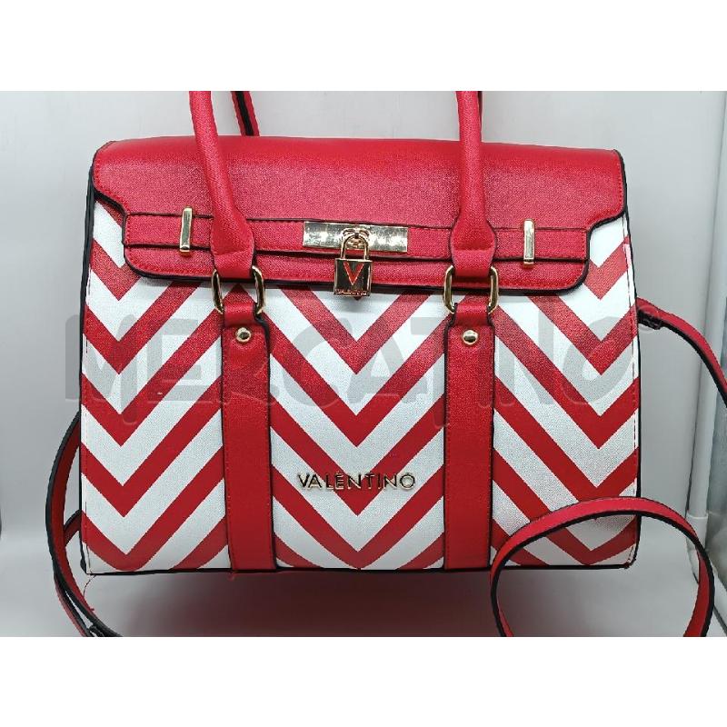 BORSA DONNA VALENTINO ROSSO BIANCO ZIG ZAG INSERTI DORATO  | Mercatino dell'Usato Torino tenivelli 2