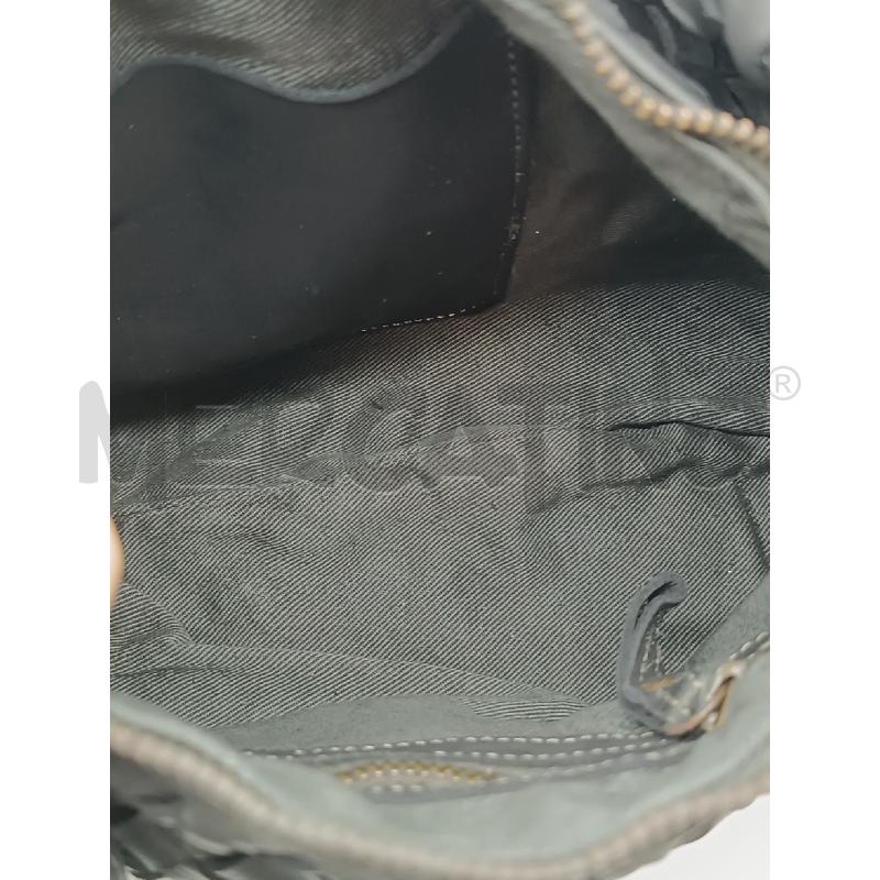 BORSA DONNA VERA PELLE NERA INTRECCIATA  | Mercatino dell'Usato Torino tenivelli 4