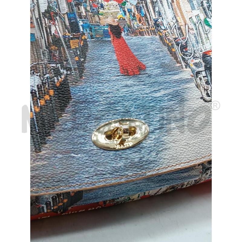 BORSA DONNA YNOT TRACOLLA BEIGE FANTASIA CUORICINI ROSSI | Mercatino dell'Usato Torino tenivelli 2