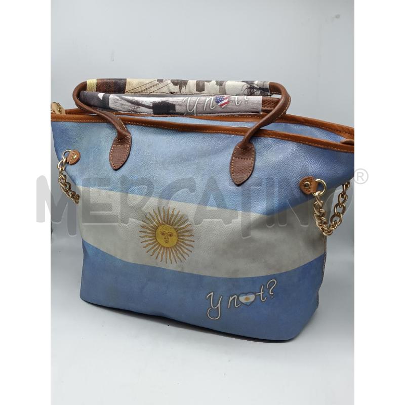 BORSA DONNA Y NOT BANDIERA ARGENTINA EFFETTO INVECCHIATO  | Mercatino dell'Usato Torino tenivelli 1