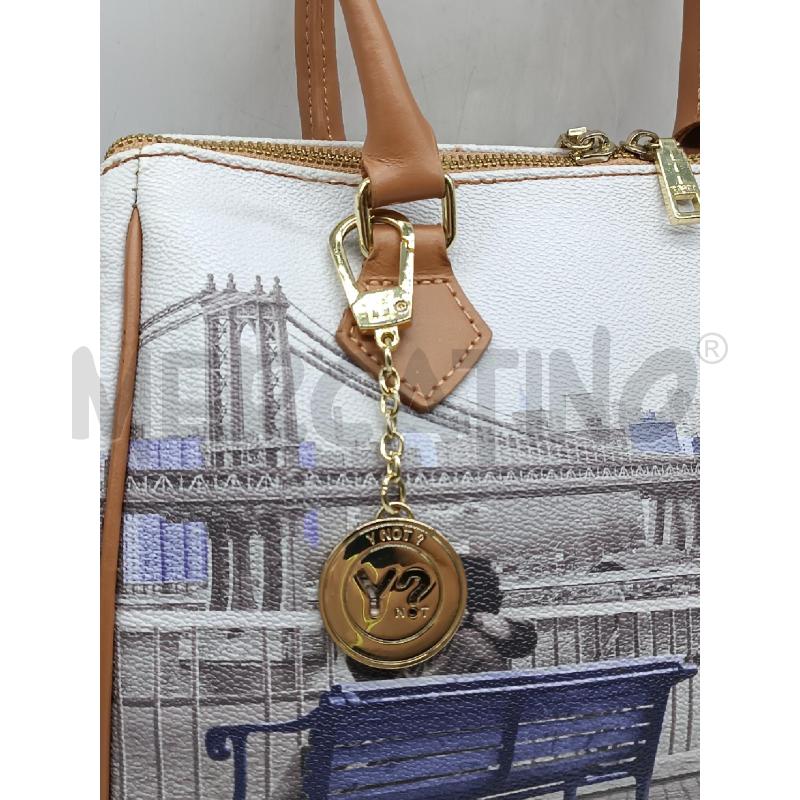 BORSA DONNA Y NOT GRIGIA DISEGNI VIOLA CITA  | Mercatino dell'Usato Torino tenivelli 2