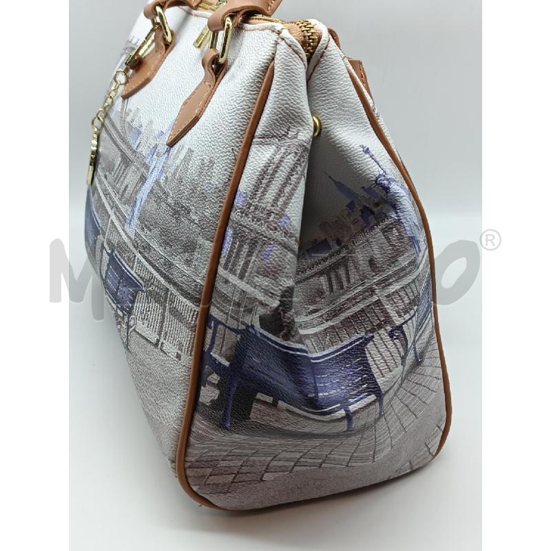 BORSA DONNA Y NOT GRIGIA DISEGNI VIOLA CITA  | Mercatino dell'Usato Torino tenivelli 3