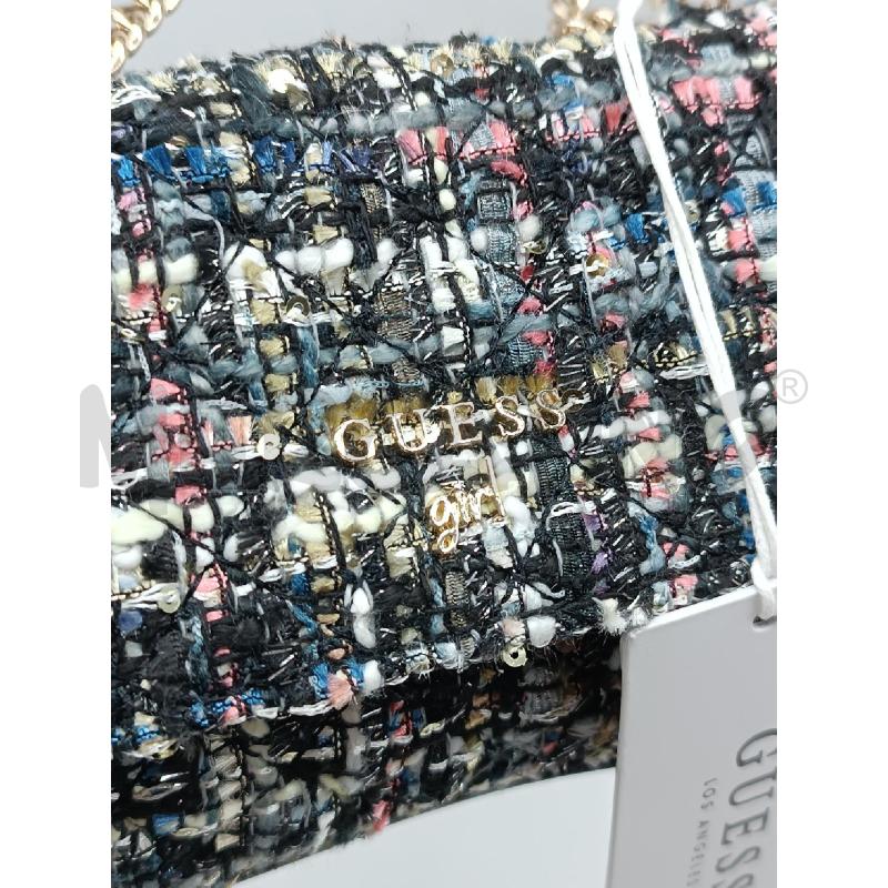 BORSETTA DONNA GUESS TWEED NERO BEIGE BLU PAILLETTES  | Mercatino dell'Usato Torino tenivelli 2
