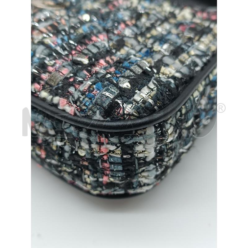BORSETTA DONNA GUESS TWEED NERO BEIGE BLU PAILLETTES  | Mercatino dell'Usato Torino tenivelli 5