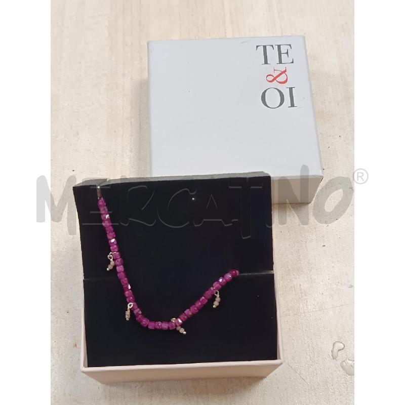BRACCIALETTO IO&TE PIETRE VIOLA E CHARMS DORATI  | Mercatino dell'Usato Torino tenivelli 1