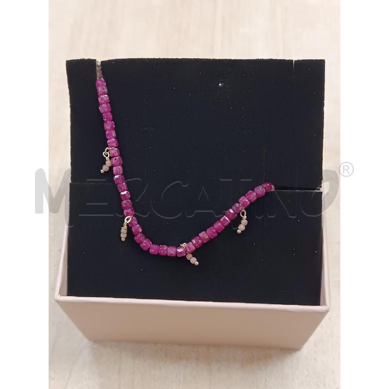 BRACCIALETTO IO&TE PIETRE VIOLA E CHARMS DORATI  | Mercatino dell'Usato Torino tenivelli 2