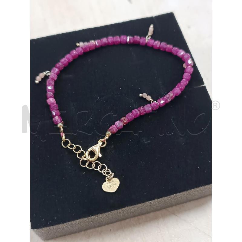 BRACCIALETTO IO&TE PIETRE VIOLA E CHARMS DORATI  | Mercatino dell'Usato Torino tenivelli 3