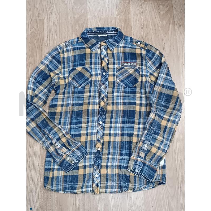 CAMICIA BAMBINO GUESS SCOZZESE BLU GIALLO  | Mercatino dell'Usato Torino tenivelli 1