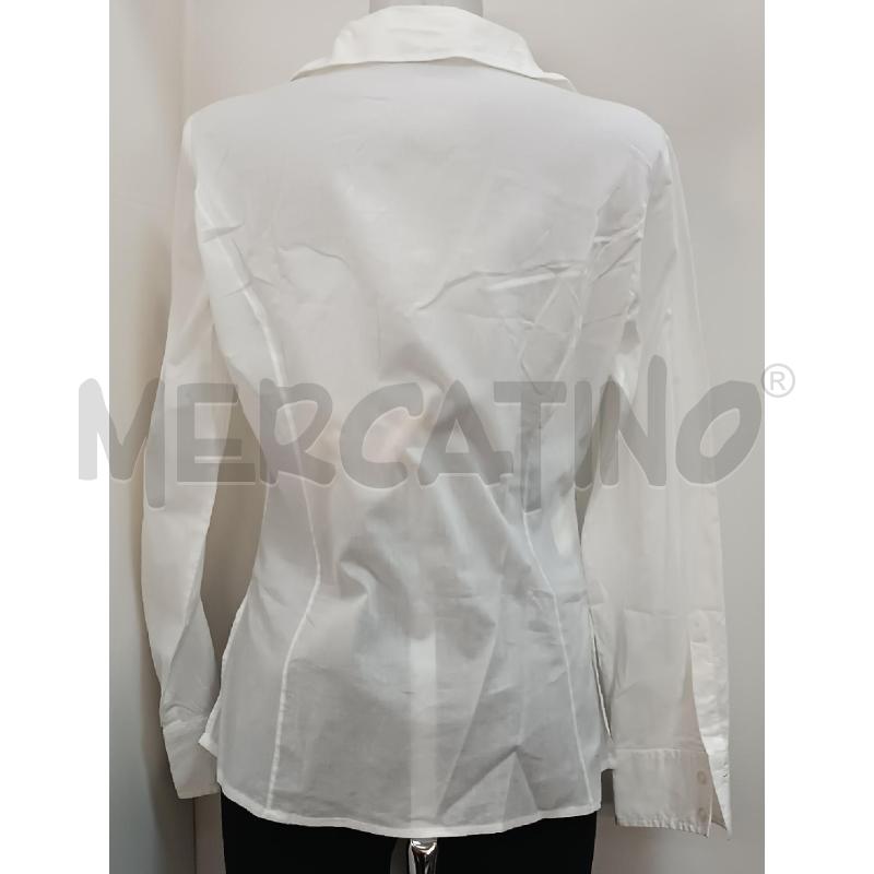 CAMICIA DONNA CLAUDIA GIL BIANCA FIORI VERDI  | Mercatino dell'Usato Torino tenivelli 3