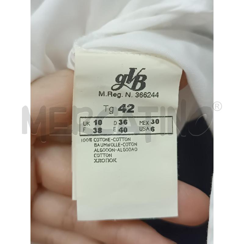 CAMICIA DONNA CLAUDIA GIL BIANCA FIORI VERDI  | Mercatino dell'Usato Torino tenivelli 4