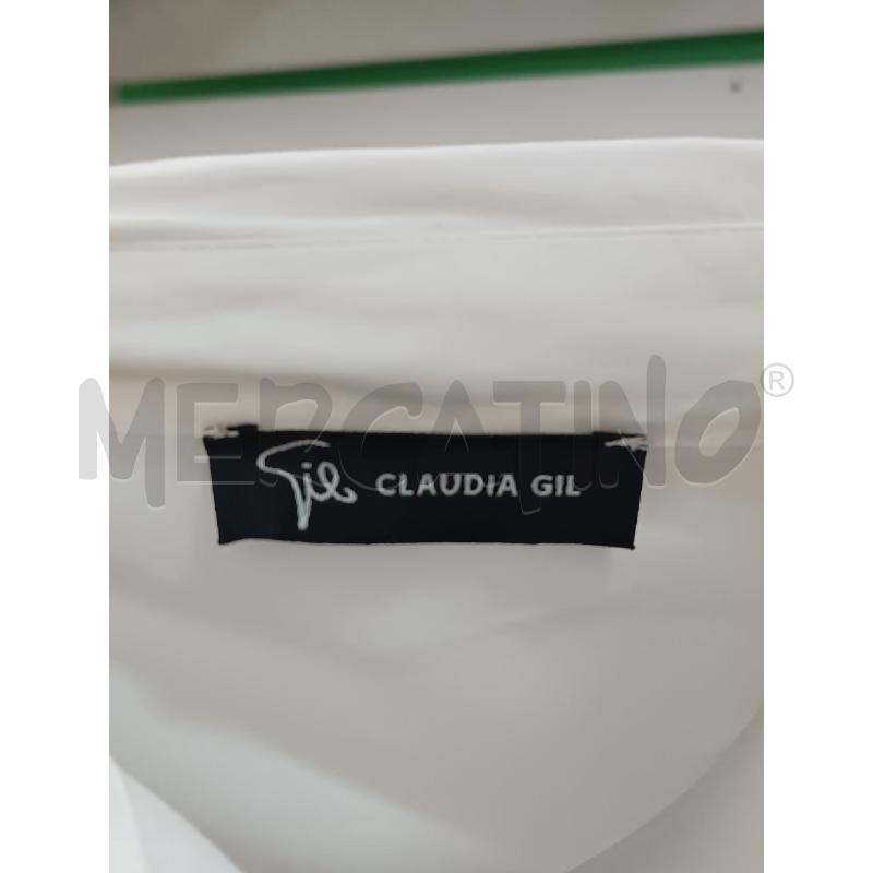 CAMICIA DONNA CLAUDIA GIL BIANCA FIORI VERDI  | Mercatino dell'Usato Torino tenivelli 5