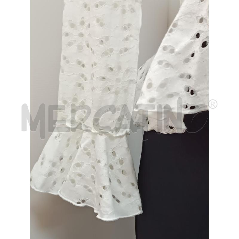 CAMICIA DONNA DESIGUAL TRAFORATA BIANCA MANICA LUNGA  | Mercatino dell'Usato Torino tenivelli 2
