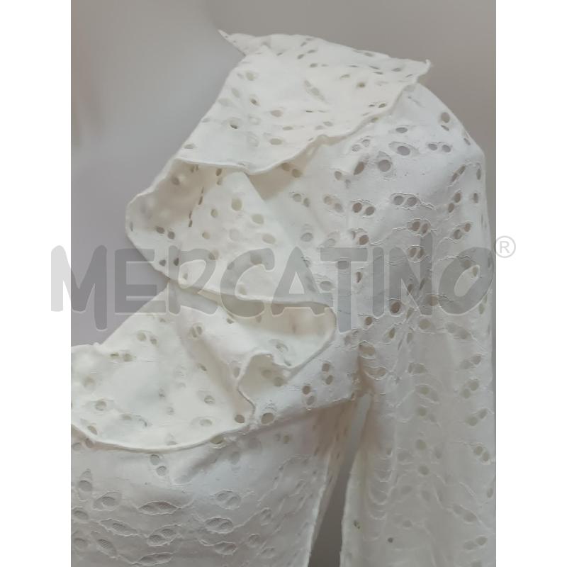 CAMICIA DONNA DESIGUAL TRAFORATA BIANCA MANICA LUNGA  | Mercatino dell'Usato Torino tenivelli 3