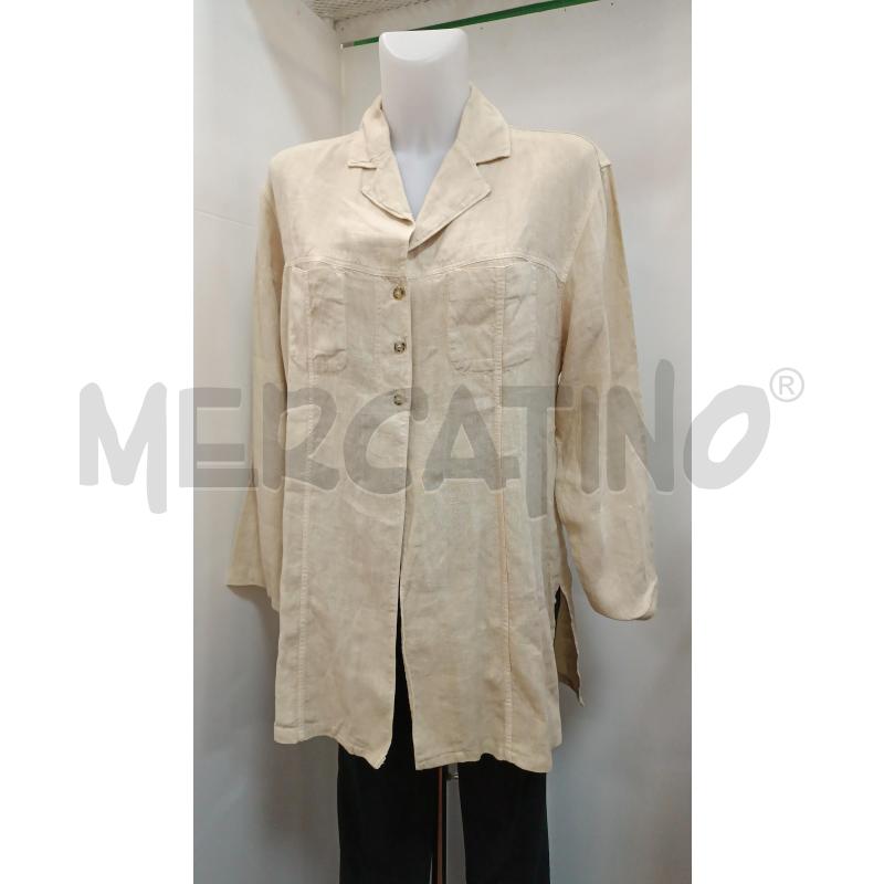 CAMICIA DONNA DI LINO BEIGE SPACCHI LATERALI  | Mercatino dell'Usato Torino tenivelli 1