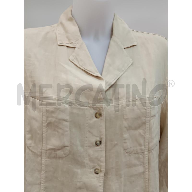CAMICIA DONNA DI LINO BEIGE SPACCHI LATERALI  | Mercatino dell'Usato Torino tenivelli 2