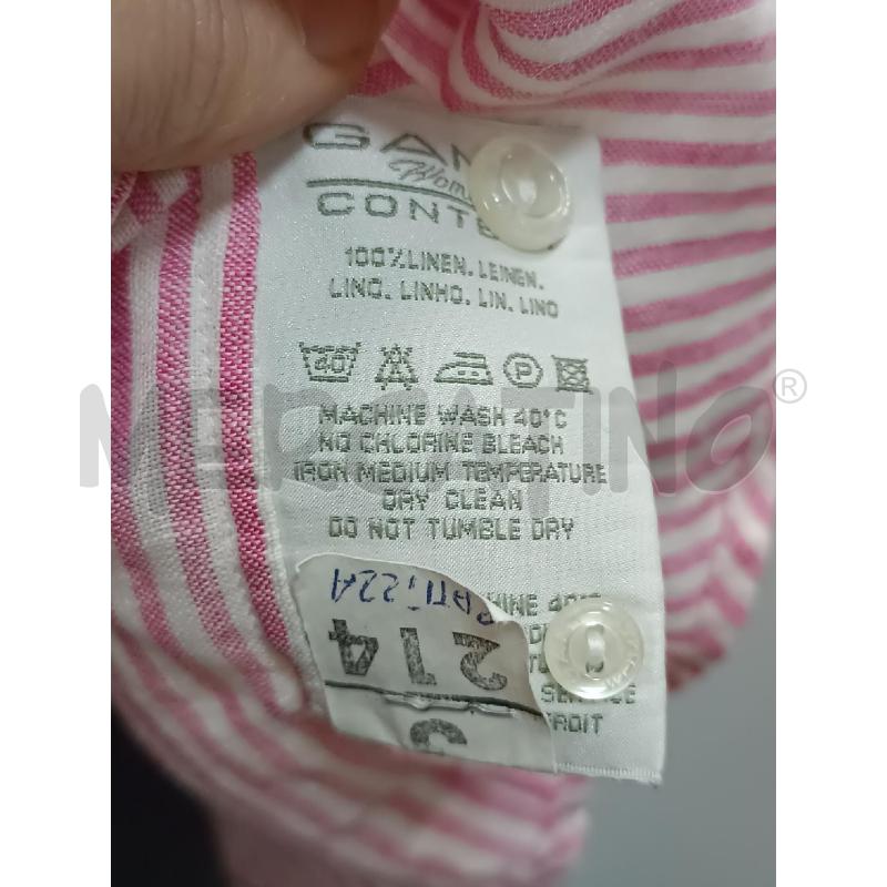 CAMICIA DONNA GANT 1/2 MANICA RIGHE ROSA BIANCO  | Mercatino dell'Usato Torino tenivelli 3