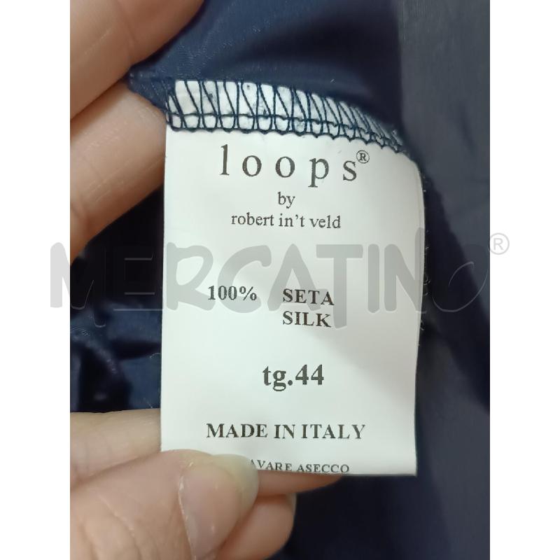 CAMICIA DONNA LOOPS BLU IN SETA  | Mercatino dell'Usato Torino tenivelli 5