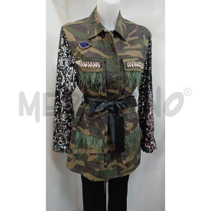 CAMICIA DONNA LOVERY MIMETICA VERDE MANICHE PAILLETTES | Mercatino dell'Usato Torino tenivelli 1