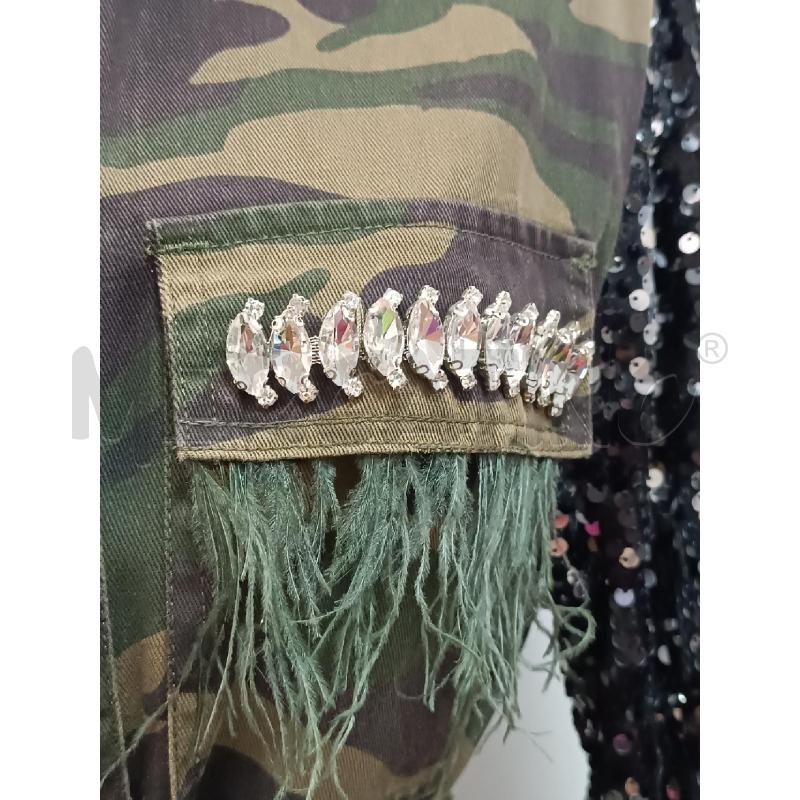 CAMICIA DONNA LOVERY MIMETICA VERDE MANICHE PAILLETTES | Mercatino dell'Usato Torino tenivelli 5