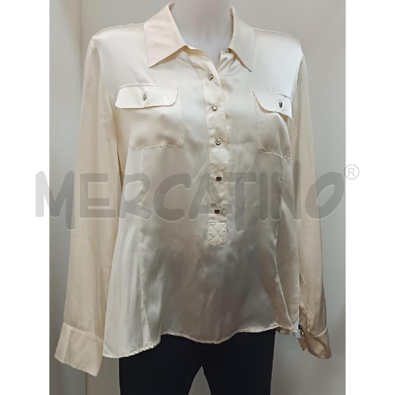 CAMICIA DONNA MARINA RINALDI BEIGE PURA SETA SATINATA  | Mercatino dell'Usato Torino tenivelli 1