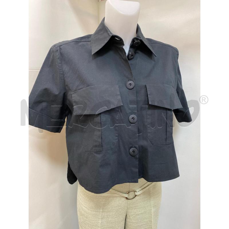 CAMICIA DONNA MILLENOVECENTOSETTANTOTTO NERA 1/2 MANICA CROP  | Mercatino dell'Usato Torino tenivelli 1