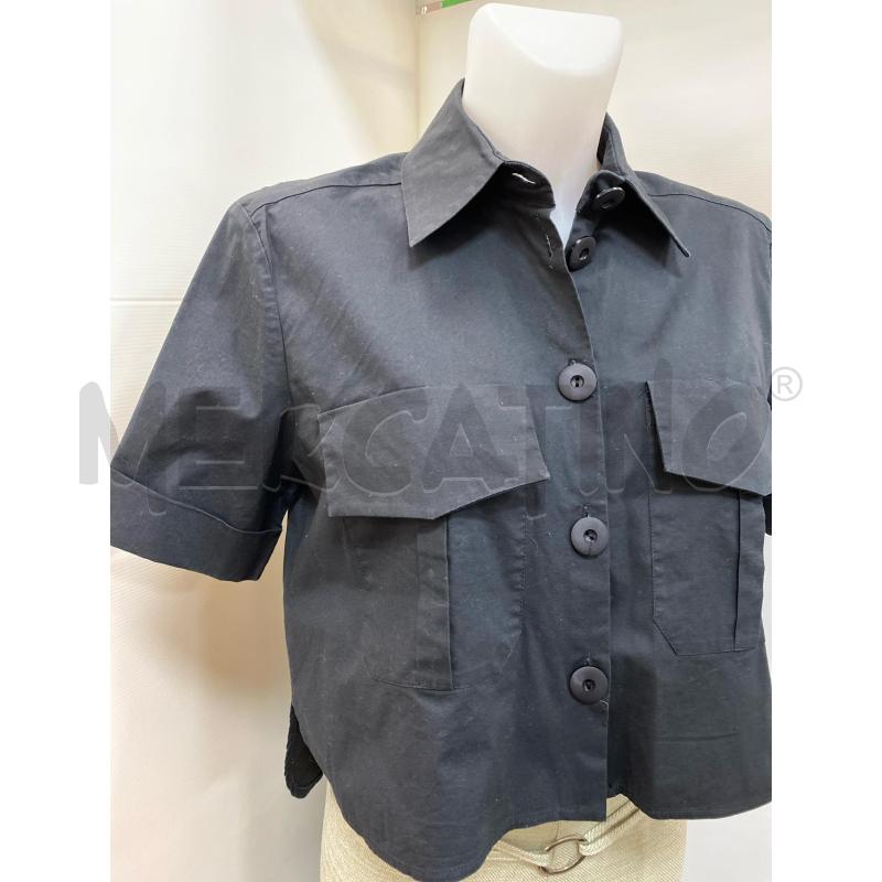 CAMICIA DONNA MILLENOVECENTOSETTANTOTTO NERA 1/2 MANICA CROP  | Mercatino dell'Usato Torino tenivelli 2