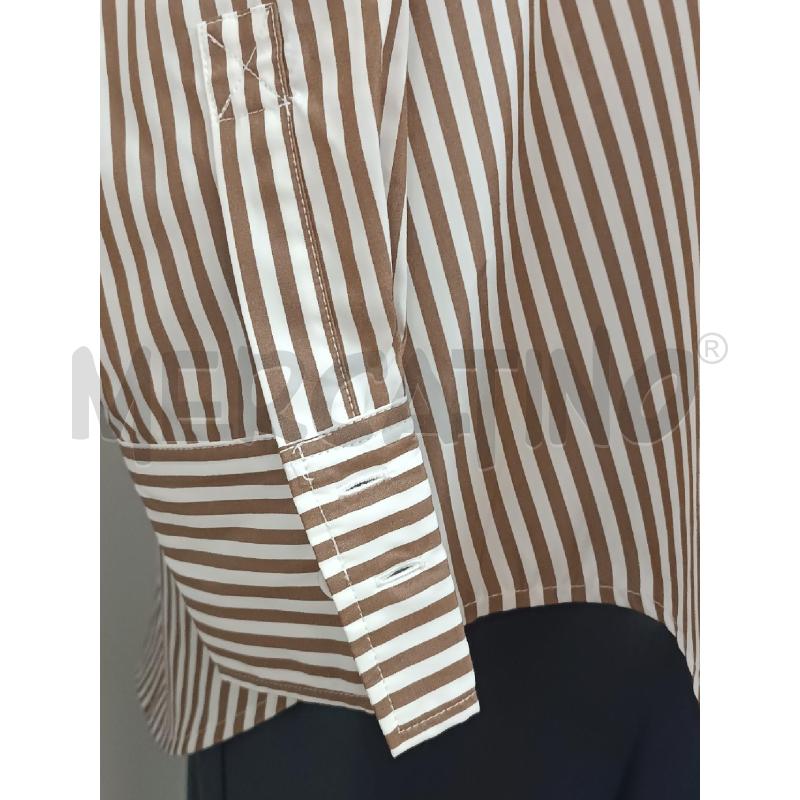 CAMICIA DONNA NOTES RIGHE MARRONE BIANCHE  | Mercatino dell'Usato Torino tenivelli 3