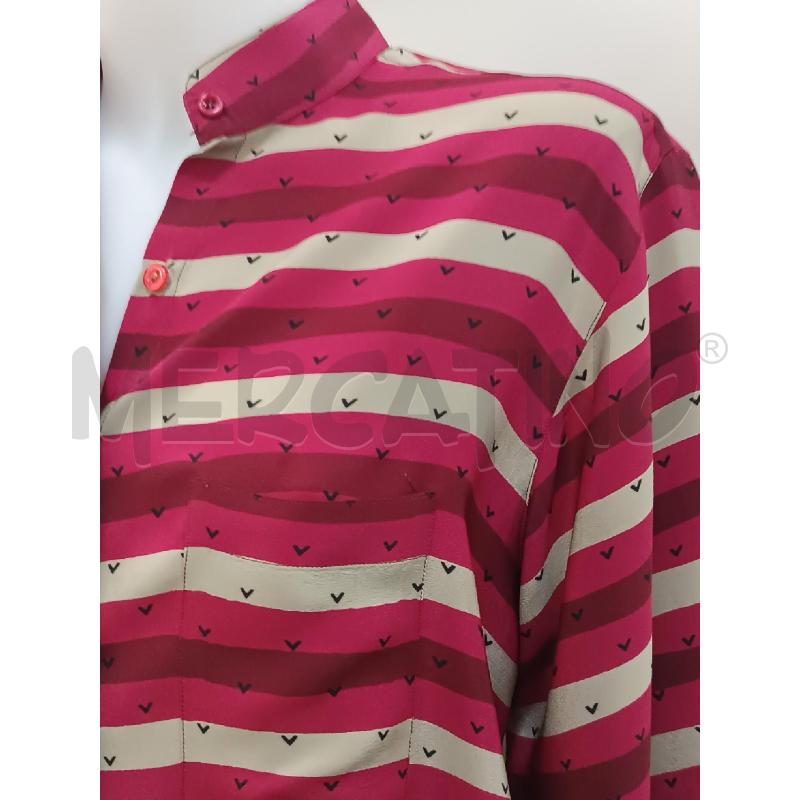 CAMICIA DONNA PANCALDI RIGHE BEIGE ROSA BORDEAUX  | Mercatino dell'Usato Torino tenivelli 2