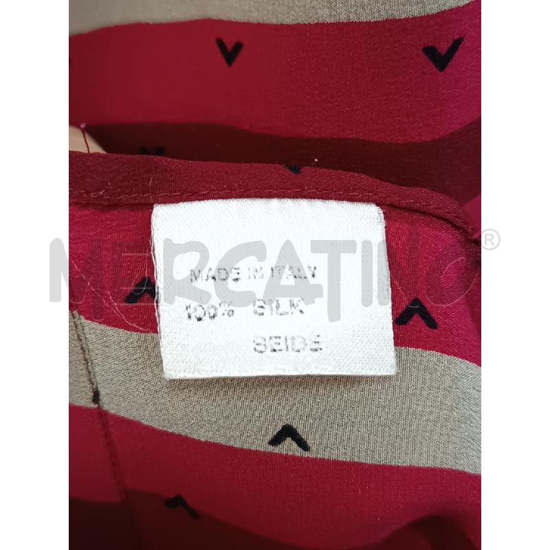 CAMICIA DONNA PANCALDI RIGHE BEIGE ROSA BORDEAUX  | Mercatino dell'Usato Torino tenivelli 4