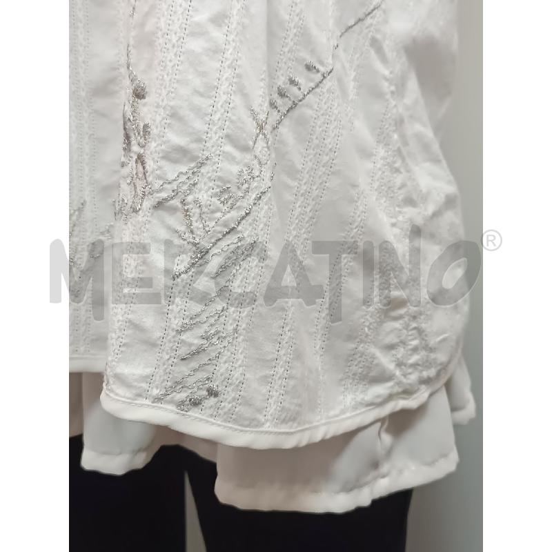 CANOTTA DONNA ELISA CAVALETTI BIANCA FIORI ARGENTATI | Mercatino dell'Usato Torino tenivelli 3