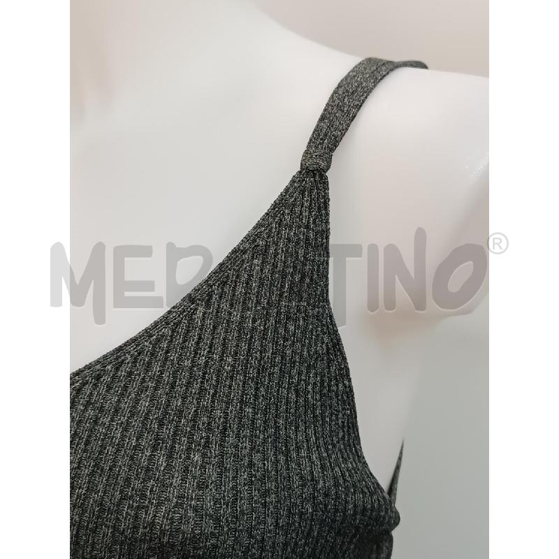 CANOTTA DONNA GRIFFE TRICOT CLASSE GRIGIO A COSTE BRETELLE INTRECCIO  | Mercatino dell'Usato Torino tenivelli 3