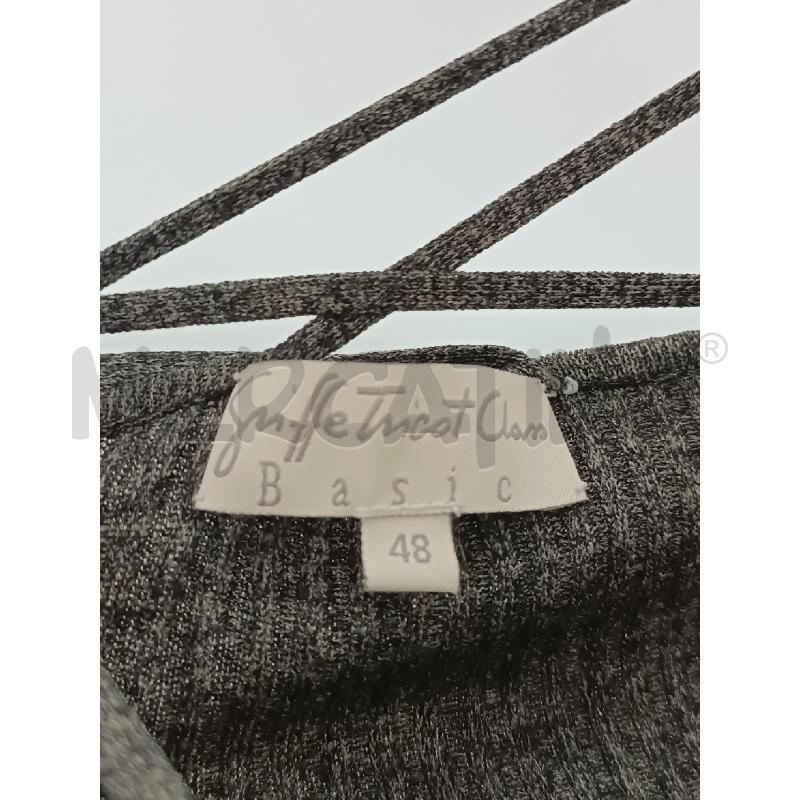 CANOTTA DONNA GRIFFE TRICOT CLASSE GRIGIO A COSTE BRETELLE INTRECCIO  | Mercatino dell'Usato Torino tenivelli 5