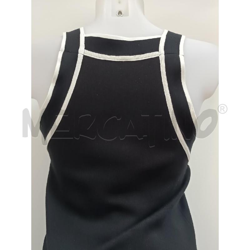 CANOTTA DONNA MASSIMO DUTTI DI MAGLIA NERA BORDINI BIANCHI | Mercatino dell'Usato Torino tenivelli 3