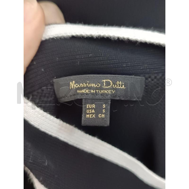 CANOTTA DONNA MASSIMO DUTTI DI MAGLIA NERA BORDINI BIANCHI | Mercatino dell'Usato Torino tenivelli 4