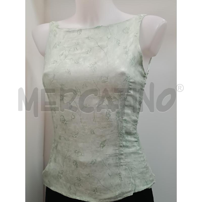 CANOTTA DONNA NESS TURCHESE FLOREALE DI SETA  | Mercatino dell'Usato Torino tenivelli 1
