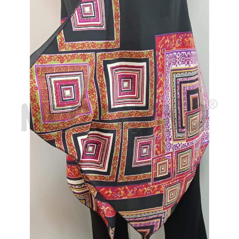 CANOTTA DONNA PAOLO CASALINI NERA FANTASIA GEOMETRICA ROSA ARANCIONE  | Mercatino dell'Usato Torino tenivelli 3