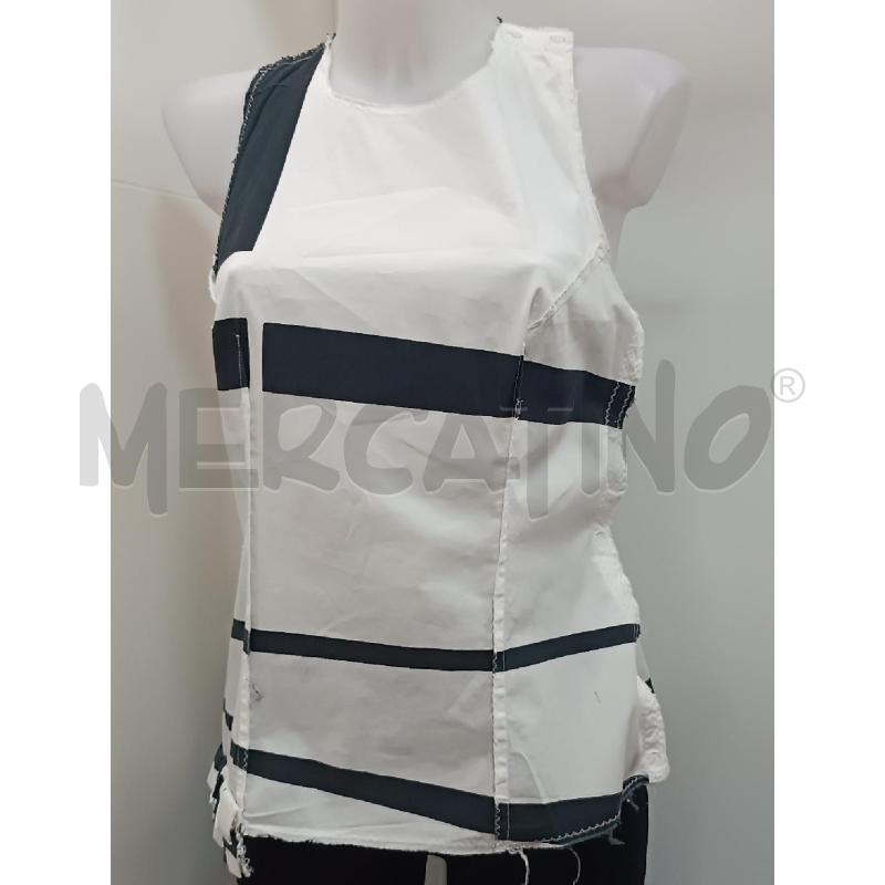 CANOTTA DONNA TORINO AVANA BIANCO RIGHE GEOMETRICHE NERE  | Mercatino dell'Usato Torino tenivelli 1