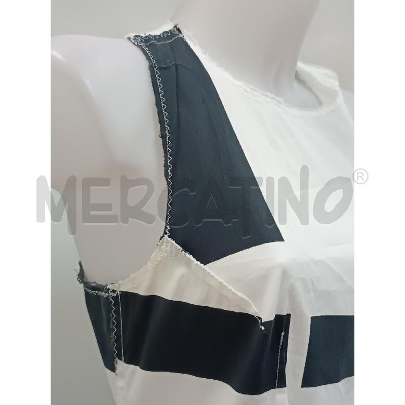 CANOTTA DONNA TORINO AVANA BIANCO RIGHE GEOMETRICHE NERE  | Mercatino dell'Usato Torino tenivelli 2