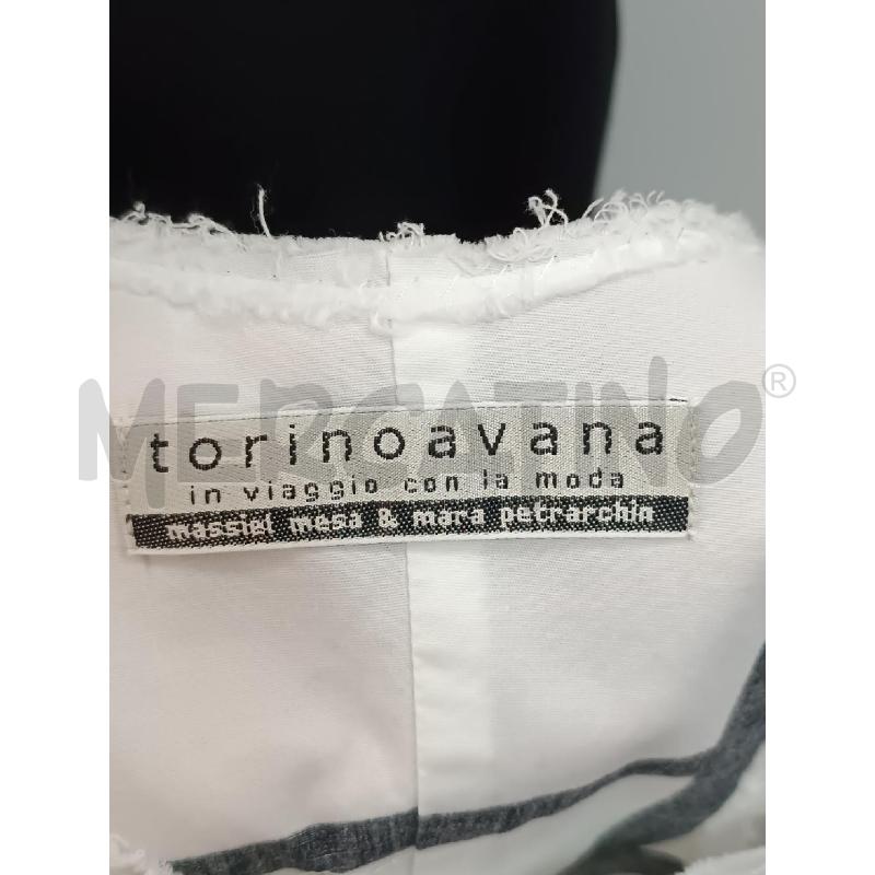 CANOTTA DONNA TORINO AVANA BIANCO RIGHE GEOMETRICHE NERE  | Mercatino dell'Usato Torino tenivelli 4