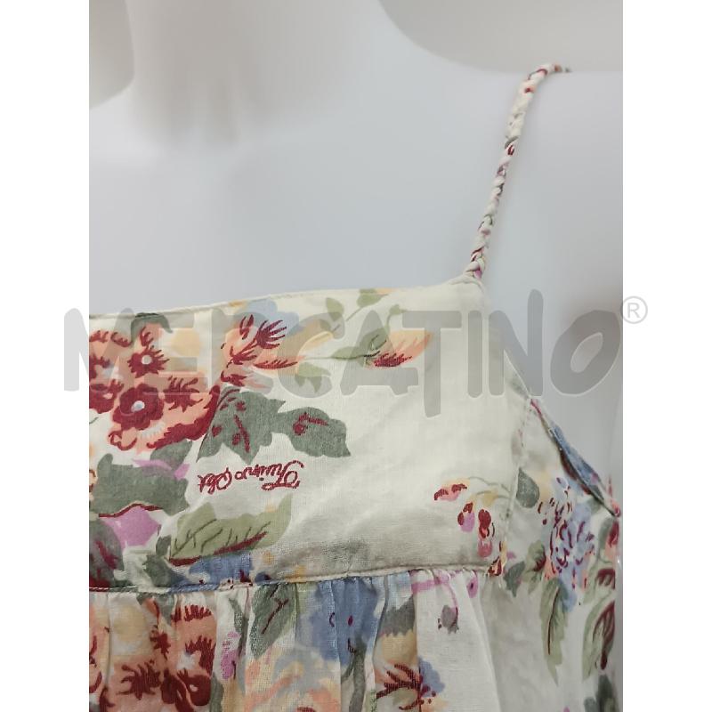 CANOTTA DONNA TWIN-SET BEIGE FLOREALE ROSSO VIOLA ROSA  | Mercatino dell'Usato Torino tenivelli 2